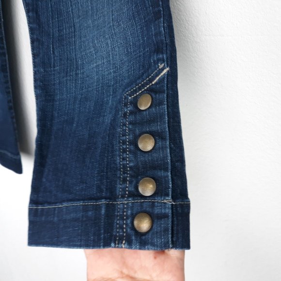 Lucky Brand Women's Crop Jeans Size 6/28 Legionnaire Ankle Snaps Dark Wash Blue - Picture 3 of 16